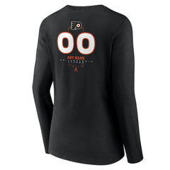 Philadelphia Flyers Women's Personalized Name & Number Midfielder Long Sleeve V-Neck T-Shirt - Black - NHL
