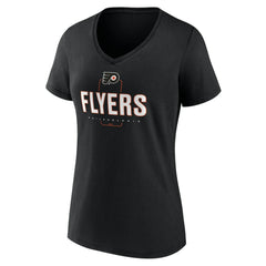 Philadelphia Flyers Women's Personalized Name & Number Midfielder V-Neck T-Shirt - Black - NHL