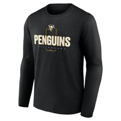 Pittsburgh Penguins Personalized Name & Number Midfielder Long Sleeve T-Shirt - Black - NHL