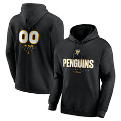 Pittsburgh Penguins Personalized Name & Number Midfielder Pullover Hoodie - Black - NHL