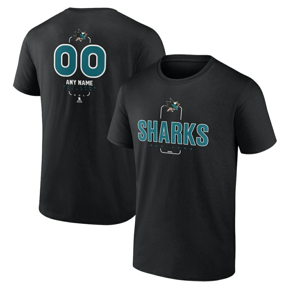 San Jose Sharks Personalized Name & Number Midfielder T-Shirt - Black - NHL