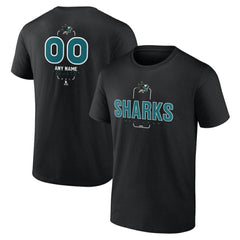 San Jose Sharks Personalized Name & Number Midfielder T-Shirt - Black - NHL