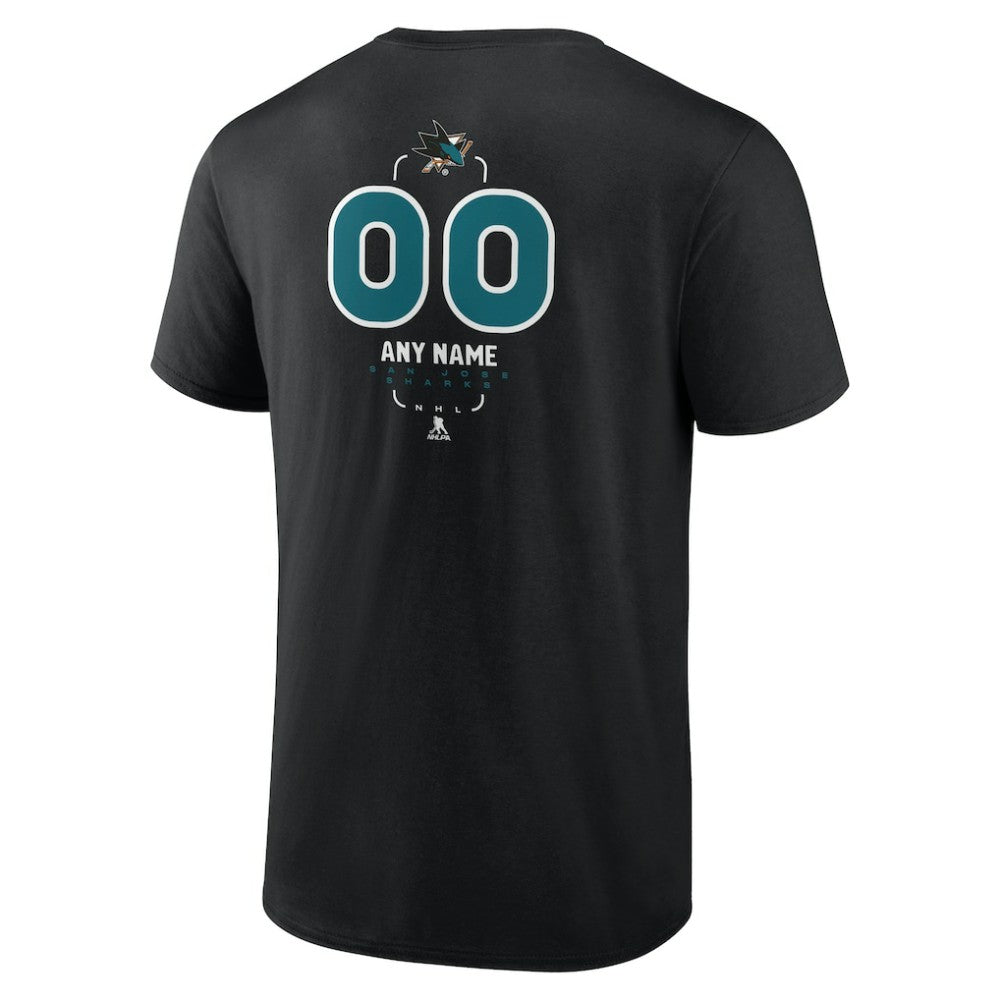 San Jose Sharks Personalized Name & Number Midfielder T-Shirt - Black - NHL