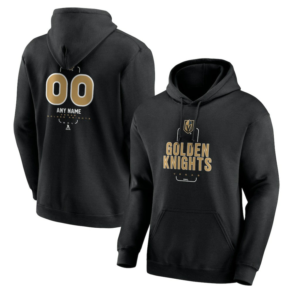 Vegas Golden Knights Personalized Name & Number Midfielder Pullover Hoodie - Black - NHL