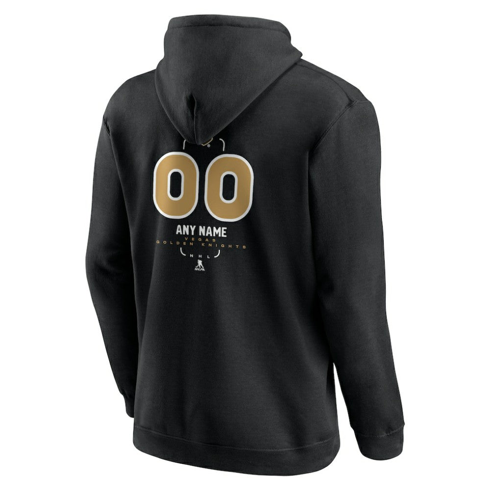 Vegas Golden Knights Personalized Name & Number Midfielder Pullover Hoodie - Black - NHL