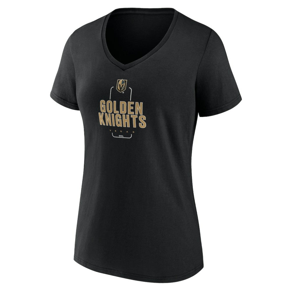 Vegas Golden Knights Women's Personalized Name & Number Midfielder V-Neck T-Shirt - Black - NHL