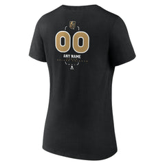 Vegas Golden Knights Women's Personalized Name & Number Midfielder V-Neck T-Shirt - Black - NHL