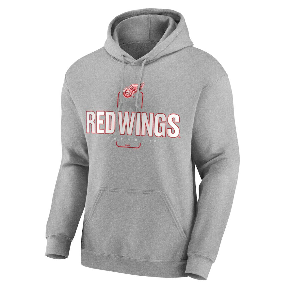 Detroit Red Wings Personalized Name & Number Midfielder Pullover Hoodie - Gray - NHL