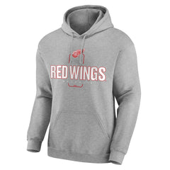 Detroit Red Wings Personalized Name & Number Midfielder Pullover Hoodie - Gray - NHL
