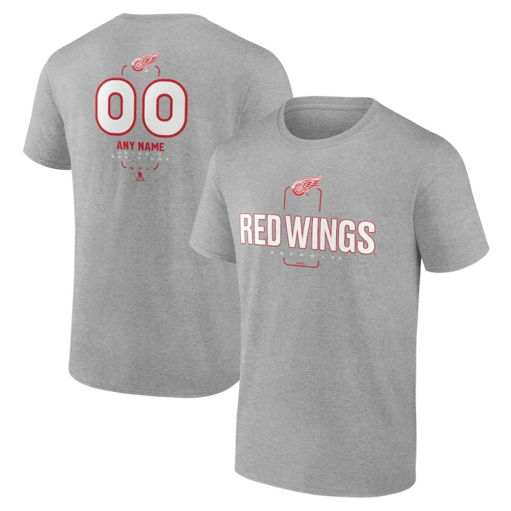 Detroit Red Wings Personalized Name & Number Midfielder T-Shirt - Gray - NHL