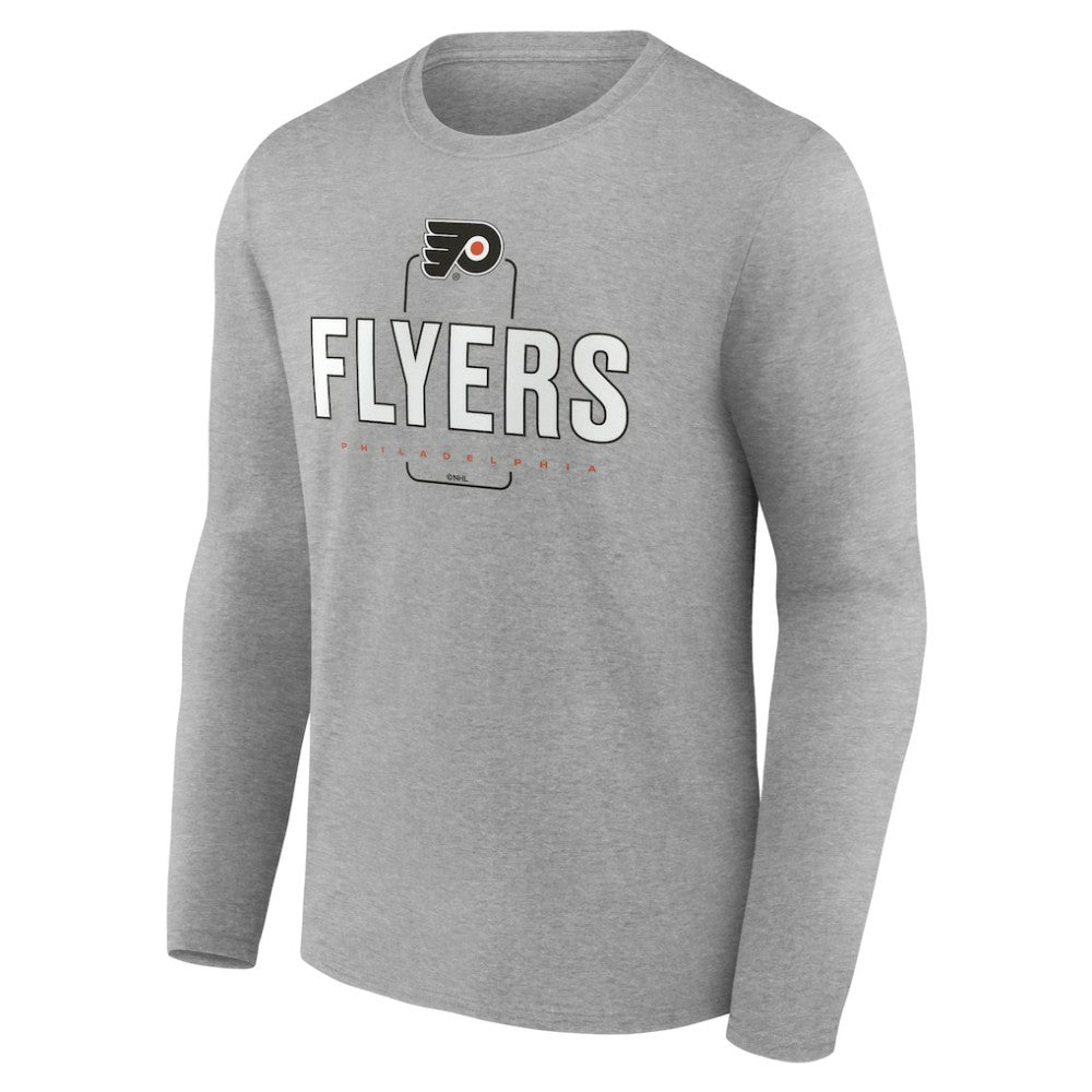Philadelphia Flyers Personalized Name & Number Midfielder Long Sleeve T-Shirt - Gray - NHL