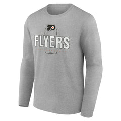 Philadelphia Flyers Personalized Name & Number Midfielder Long Sleeve T-Shirt - Gray - NHL