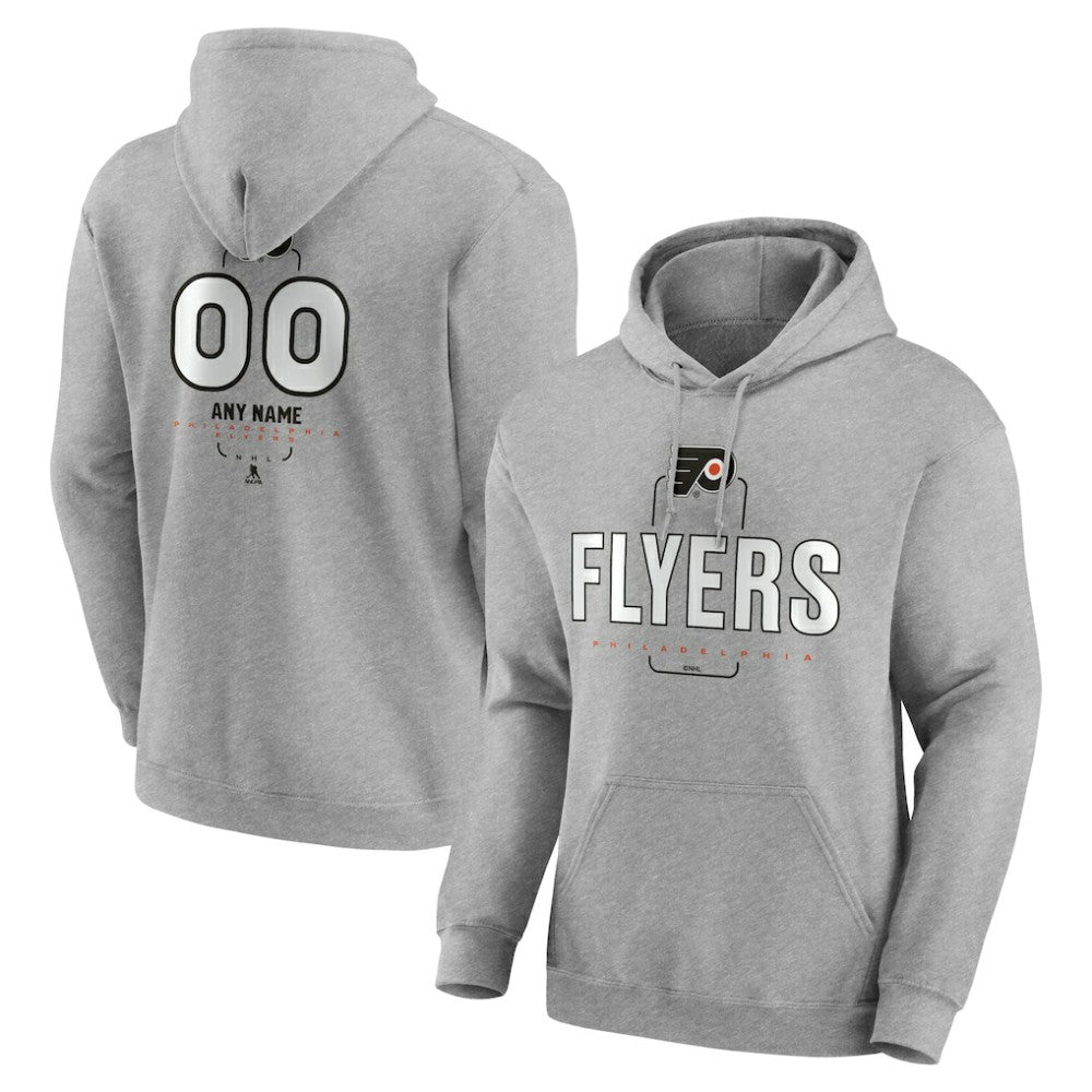 Philadelphia Flyers Personalized Name & Number Midfielder Pullover Hoodie - Gray - NHL