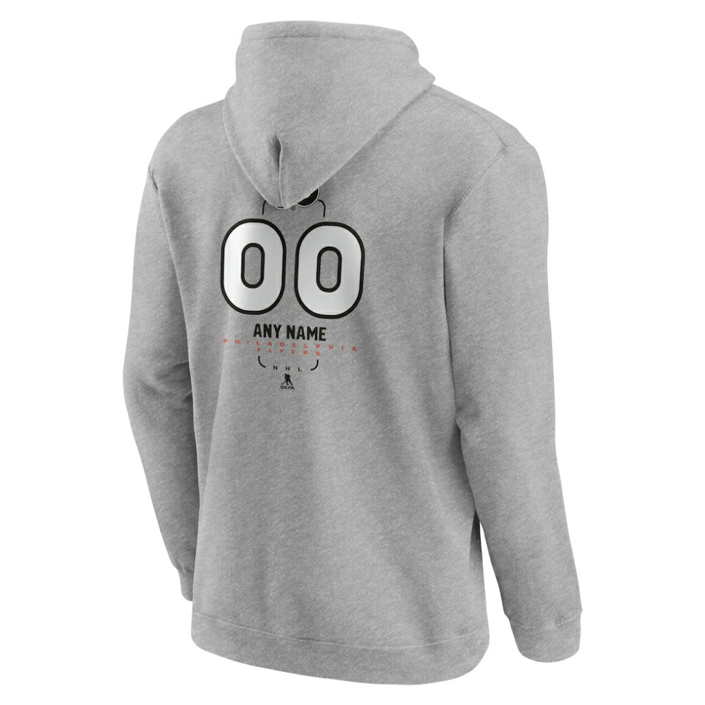 Philadelphia Flyers Personalized Name & Number Midfielder Pullover Hoodie - Gray - NHL