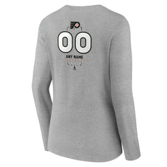 Philadelphia Flyers Women's Personalized Name & Number Midfielder Long Sleeve V-Neck T-Shirt - Gray - NHL