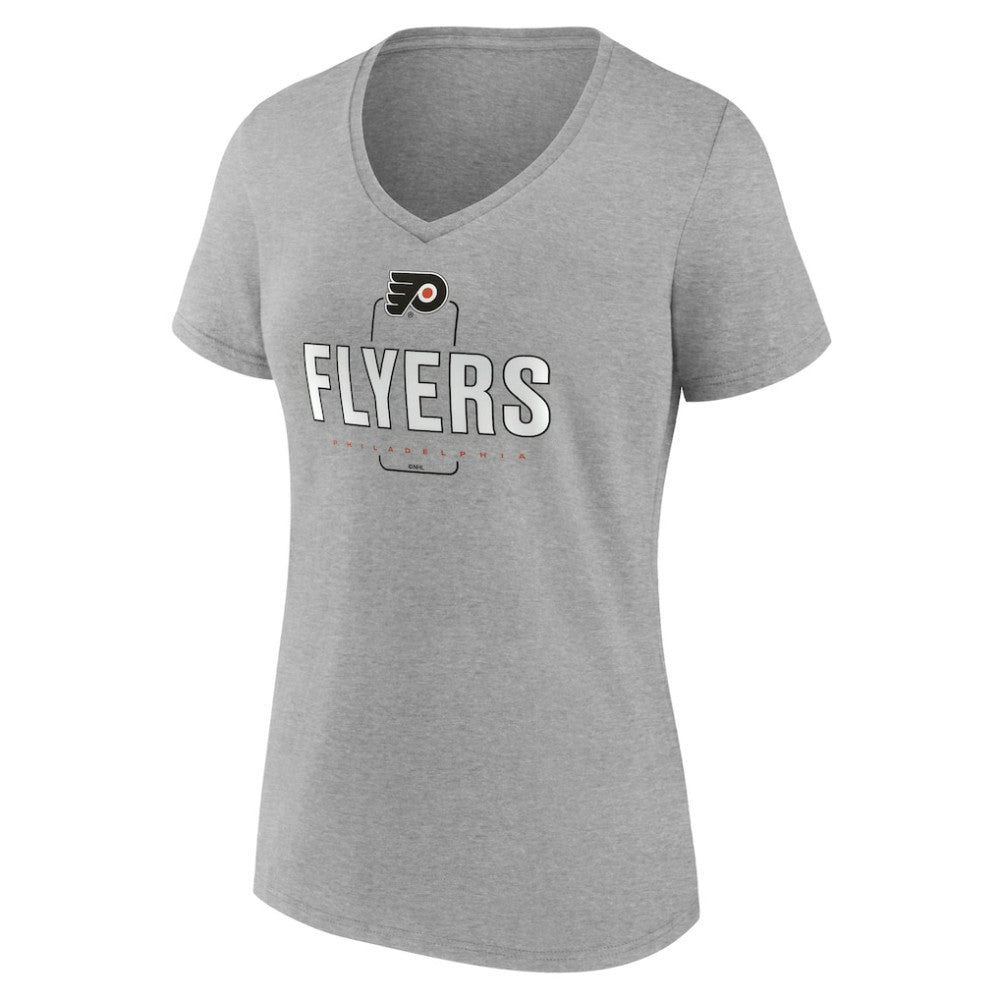 Philadelphia Flyers Women's Personalized Name & Number Midfielder V-Neck T-Shirt - Gray - NHL
