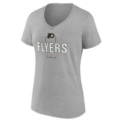 Philadelphia Flyers Women's Personalized Name & Number Midfielder V-Neck T-Shirt - Gray - NHL