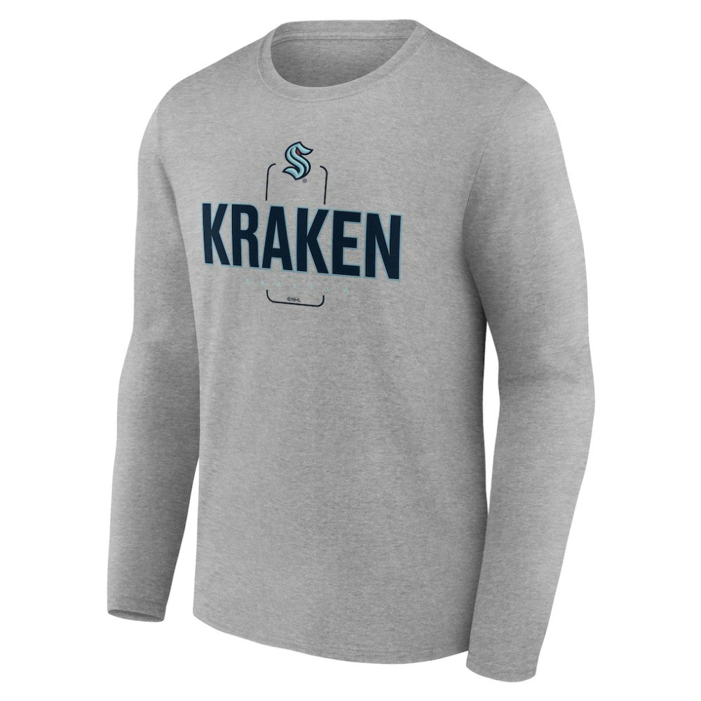 Seattle Kraken Personalized Name & Number Midfielder Long Sleeve T-Shirt - Gray - NHL