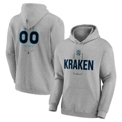 Seattle Kraken Personalized Name & Number Midfielder Pullover Hoodie - Gray - NHL