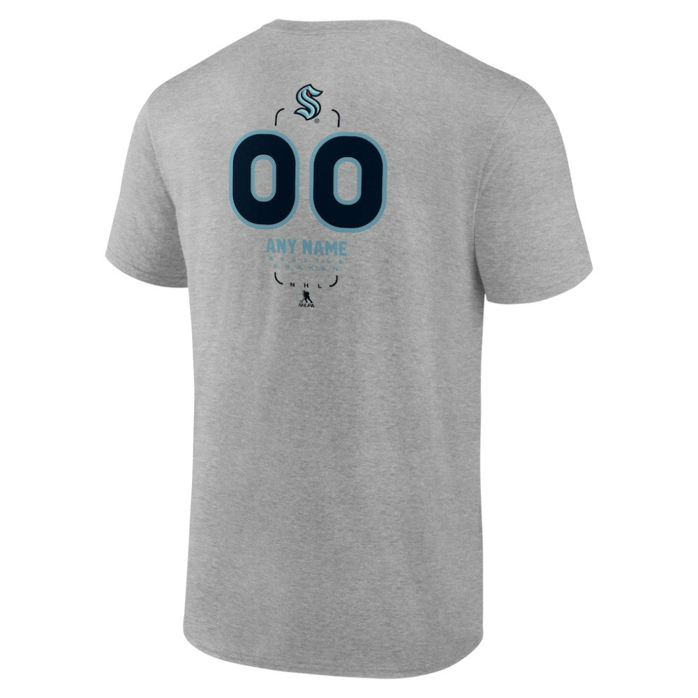 Seattle Kraken Personalized Name & Number Midfielder T-Shirt - Gray - NHL