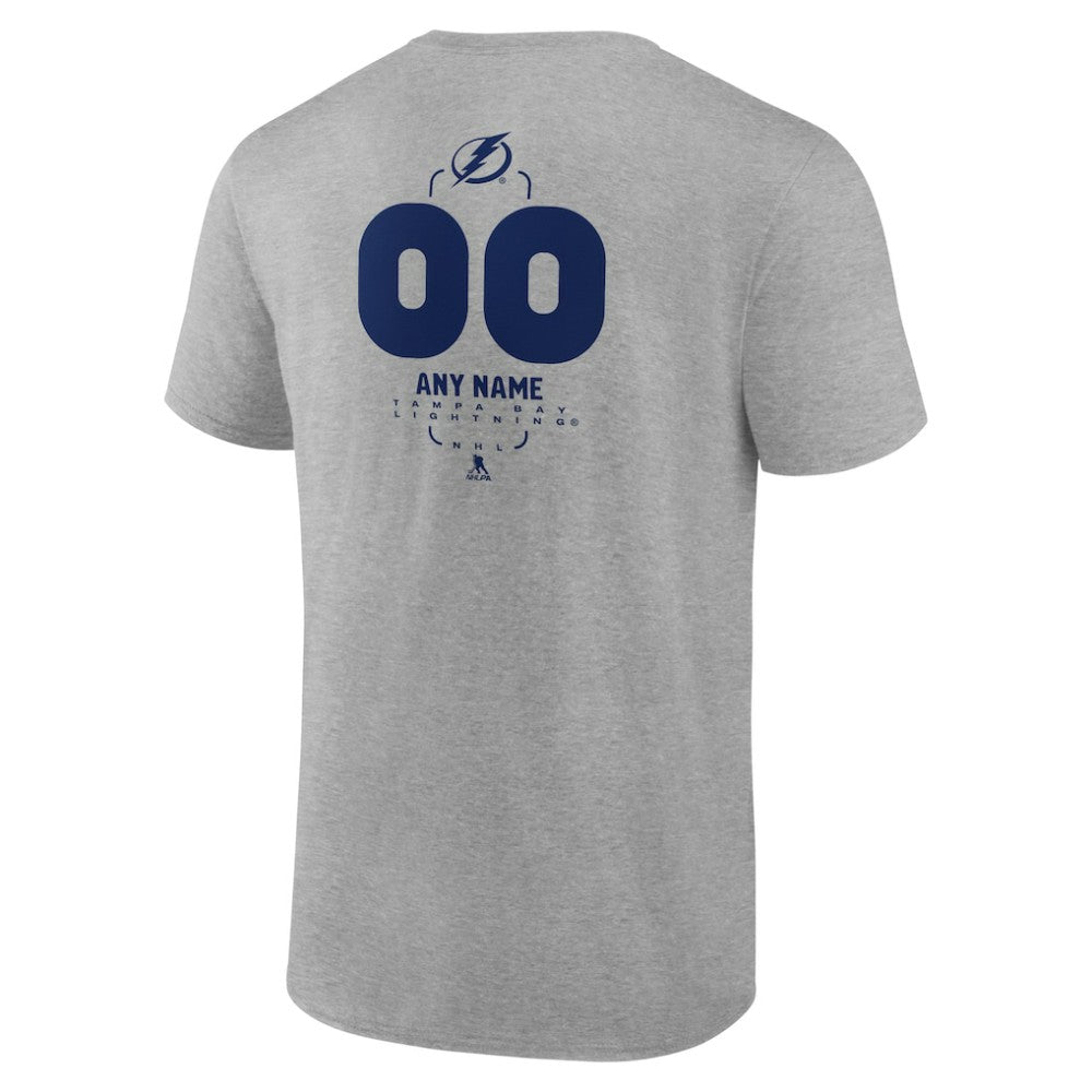 Tampa Bay Lightning Personalized Name & Number Midfielder T-Shirt - Gray - NHL