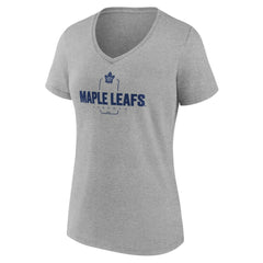 Toronto Maple Leafs Women's Personalized Name & Number Midfielder V-Neck T-Shirt - Gray - NHL