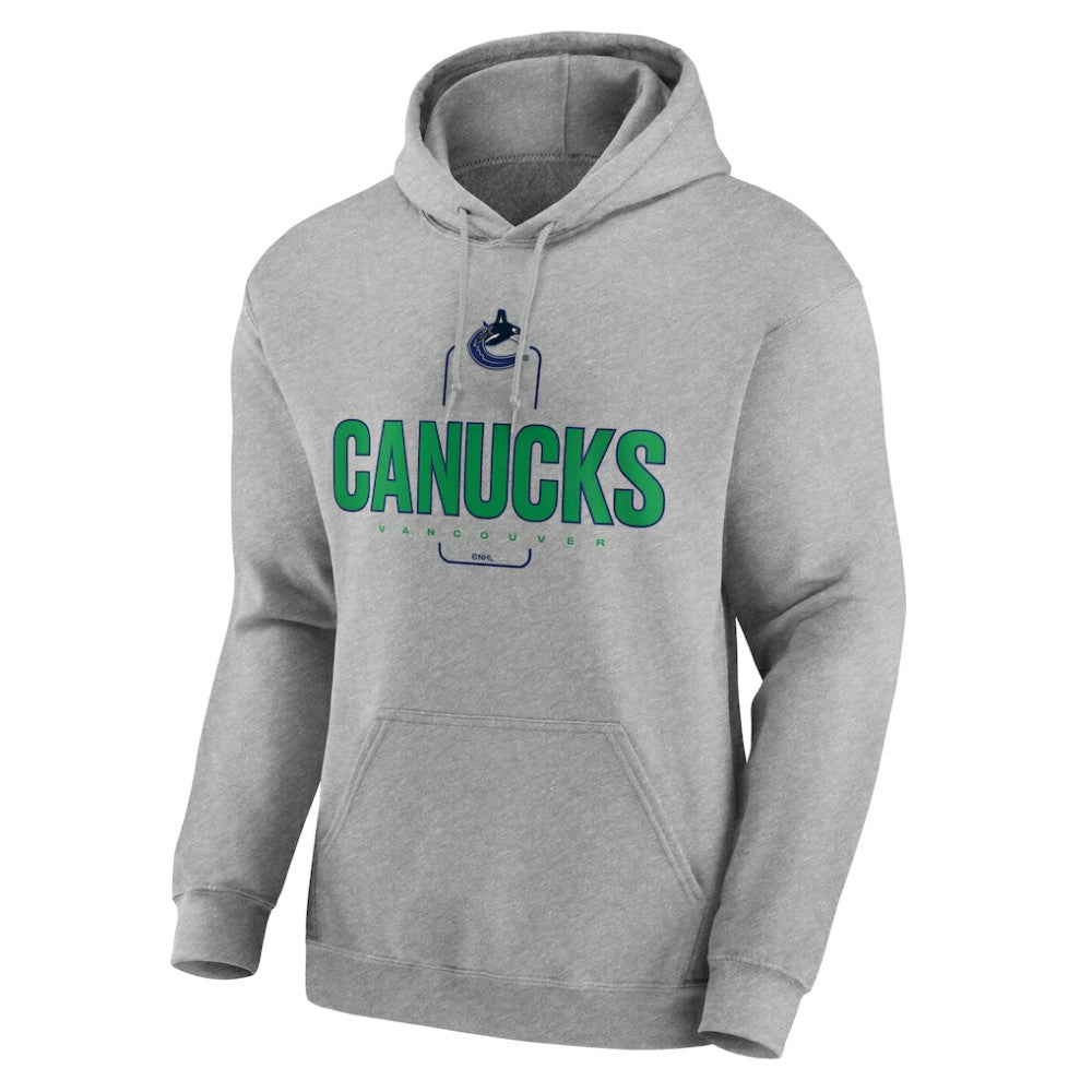 Vancouver Canucks Personalized Name & Number Midfielder Pullover Hoodie - Gray - NHL