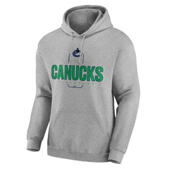 Vancouver Canucks Personalized Name & Number Midfielder Pullover Hoodie - Gray - NHL