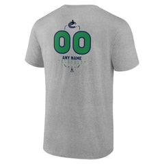 Vancouver Canucks Personalized Name & Number Midfielder T-Shirt - Gray - NHL