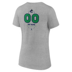 Vancouver Canucks Women's Personalized Name & Number Midfielder V-Neck T-Shirt - Gray - NHL