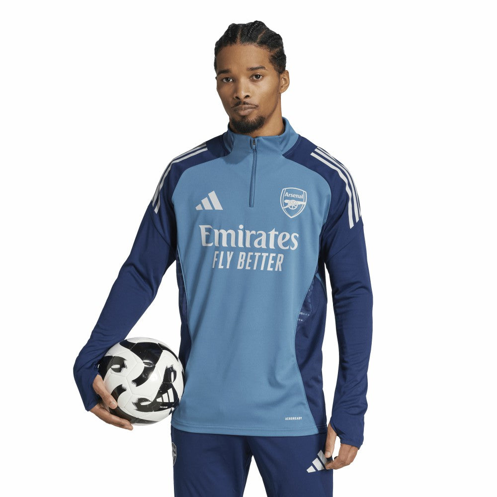 Arsenal 2025/26 AEROREADY Raglan Quarter-Zip Training Top Light Blue | Adidas Online