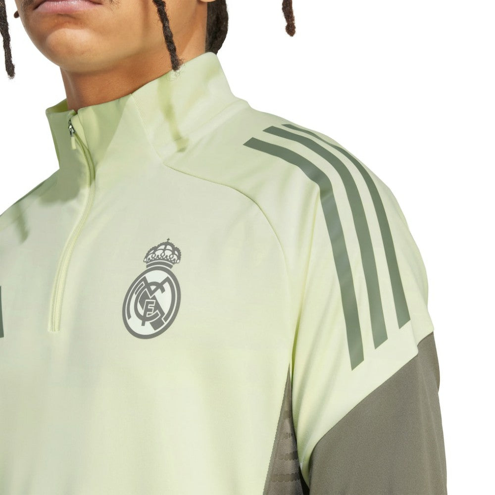 Real Madrid 2025/26 AEROREADY Raglan Quarter-Zip Training Pullover Green | Adidas