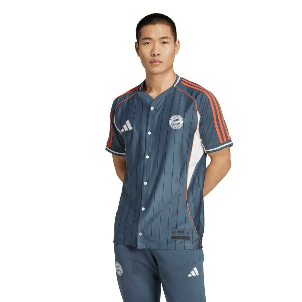 Bayern Munich US Pack Full-Button Baseball Jersey Gray | Adidas Online