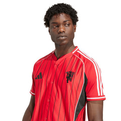 Manchester United US Pack Full-Button Baseball Jersey Red | Adidas Online