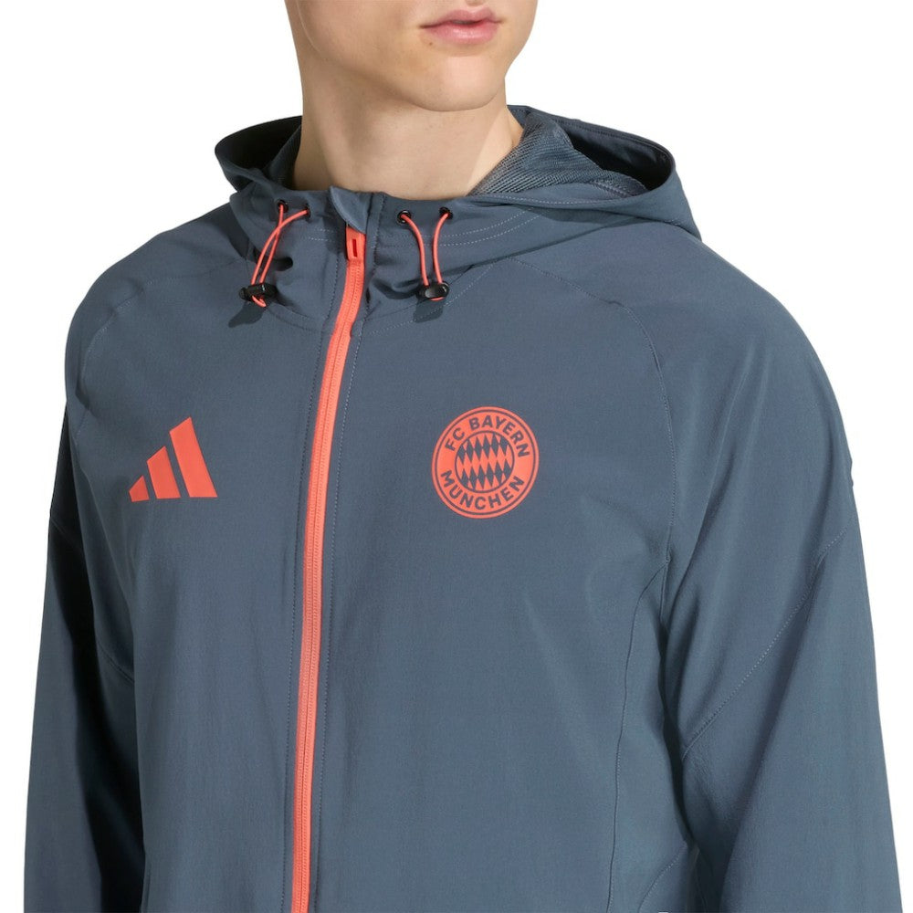 Bayern Munich 2025/26 Tiro Vis Tech Travel Jacket Gray | Adidas Sale