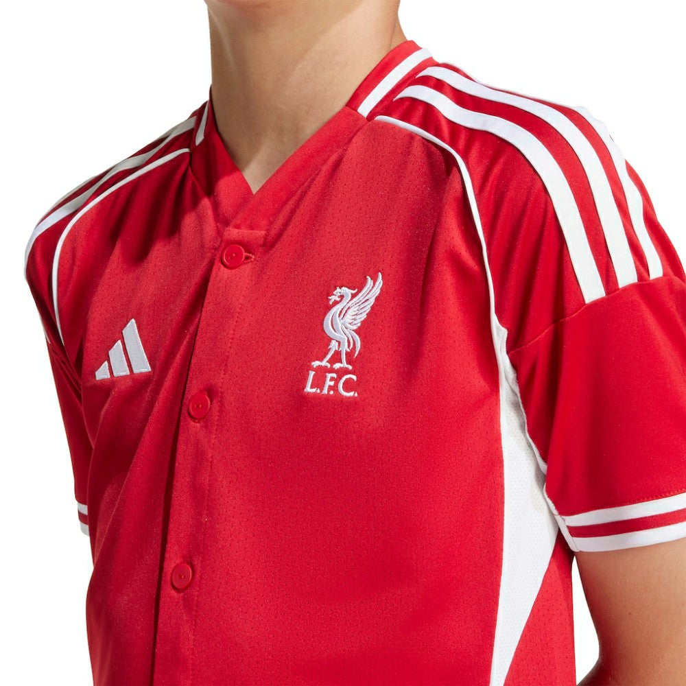 Liverpool Youth Full-Button Baseball Jersey Red | Adidas online