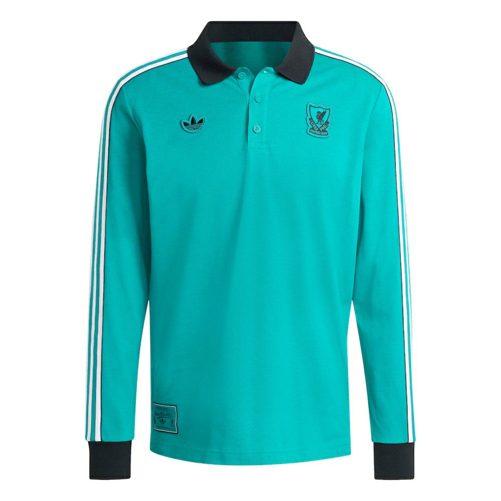 Liverpool Terrace Icons Long Sleeve Polo Green | Adidas Online