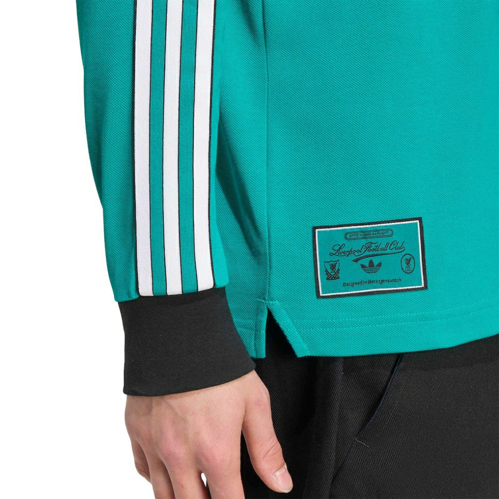 Liverpool Terrace Icons Long Sleeve Polo Green | Adidas Online