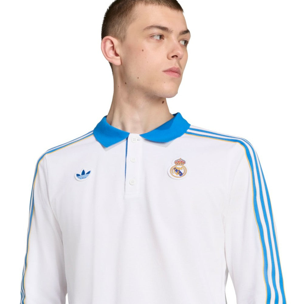 Real Madrid Terrace Icons Long Sleeve Polo White | Adidas discount