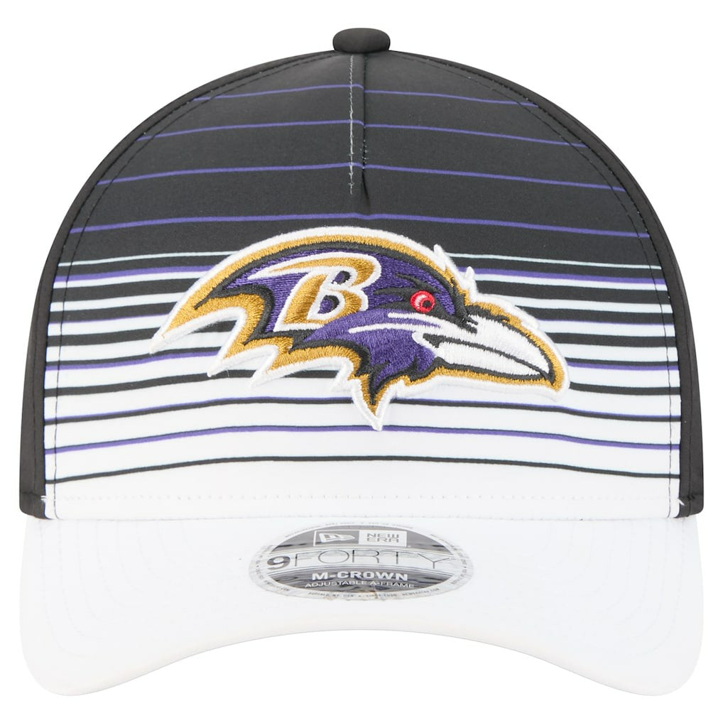 Baltimore Ravens New Era Adventure Gradient 9FORTY M-Crown A-Frame Adjustable Hat White/Black | NFL