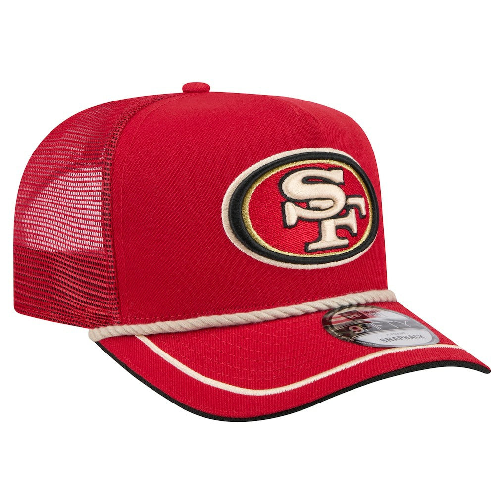 San Francisco 49ers New Era Vintage Team Rope A-Frame Trucker 9FIFTY Snapback Hat Scarlet | NFL