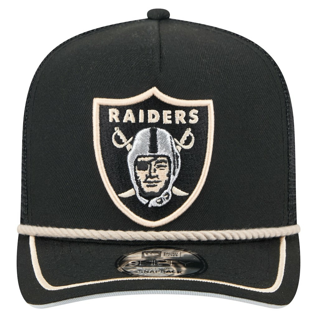 Las Vegas Raiders New Era Vintage Team Rope A-Frame Trucker 9FIFTY Snapback Hat Black | NFL