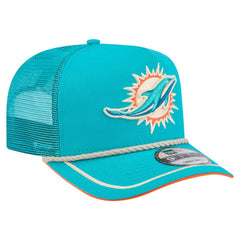 Miami Dolphins New Era Vintage Team Rope A-Frame Trucker 9FIFTY Snapback Hat Aqua | NFL