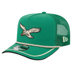 Philadelphia Eagles New Era Vintage Team Rope A-Frame Trucker 9FIFTY Snapback Hat Kelly Green | NFL