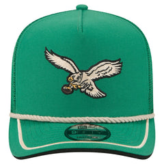 Philadelphia Eagles New Era Vintage Team Rope A-Frame Trucker 9FIFTY Snapback Hat Kelly Green | NFL