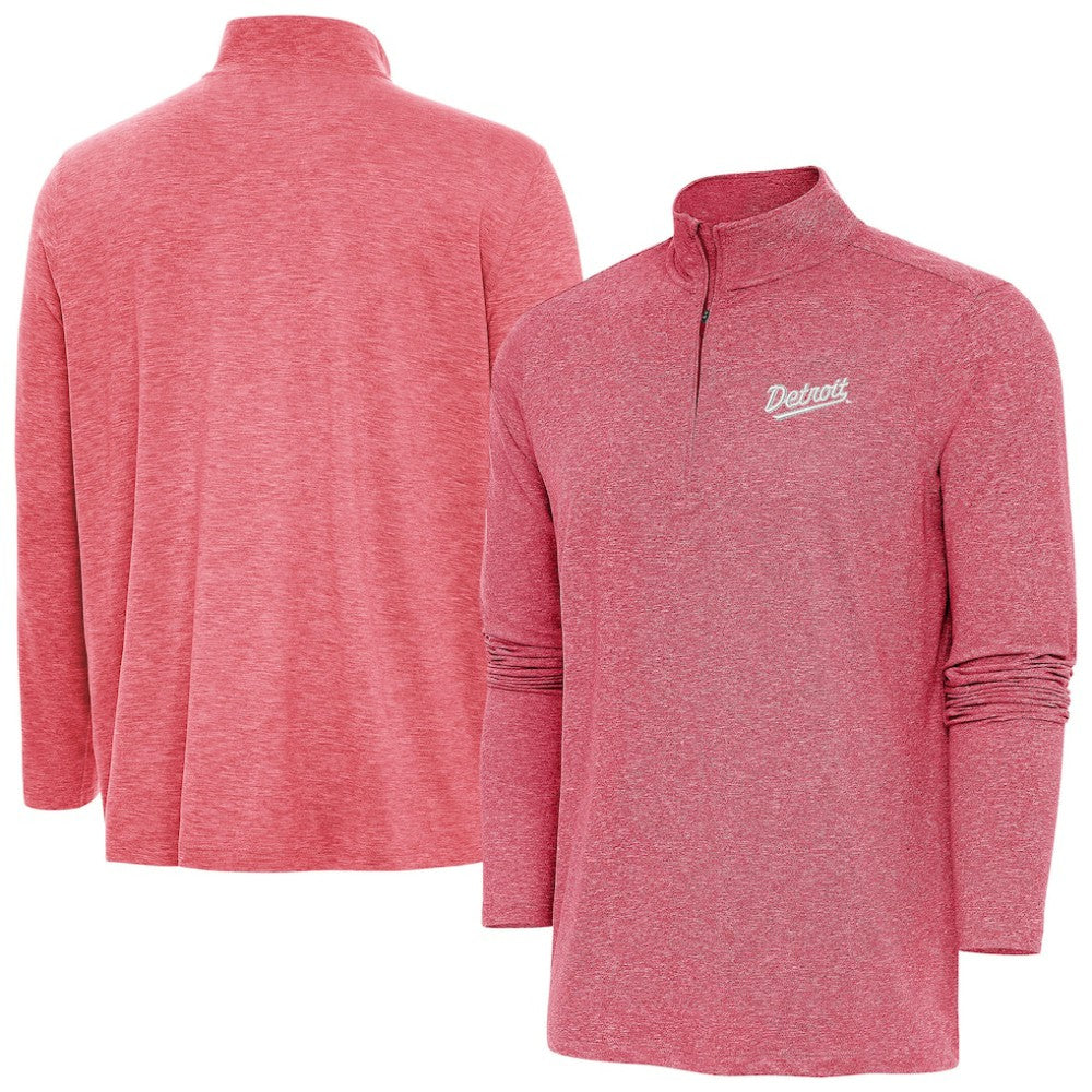 Detroit Red Wings Antigua 2025 NHL Stadium Series Hunk Quarter-Zip Jacket - Heather Red - NHL