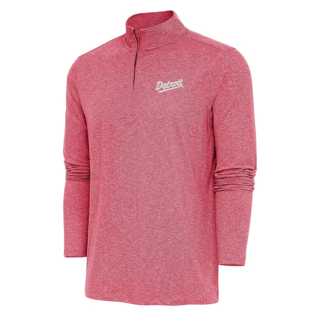 Detroit Red Wings Antigua 2025 NHL Stadium Series Hunk Quarter-Zip Jacket - Heather Red - NHL