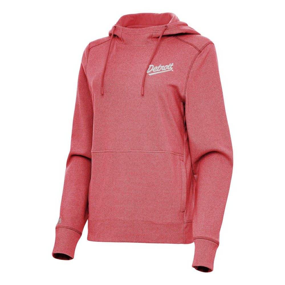 Detroit Red Wings Antigua Women's 2025 NHL Stadium Series Justice Pullover Hoodie - Heather Red - NHL