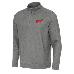 Detroit Red Wings Antigua 2025 NHL Stadium Series Subtle Quarter-Zip Top - Heather Black - NHL