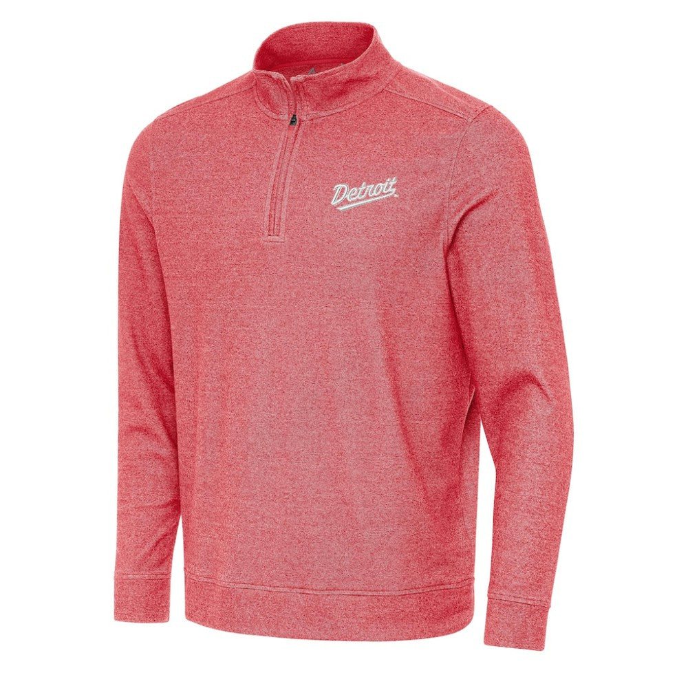 Detroit Red Wings Antigua 2025 NHL Stadium Series Subtle Quarter-Zip Top - Heather Red - NHL